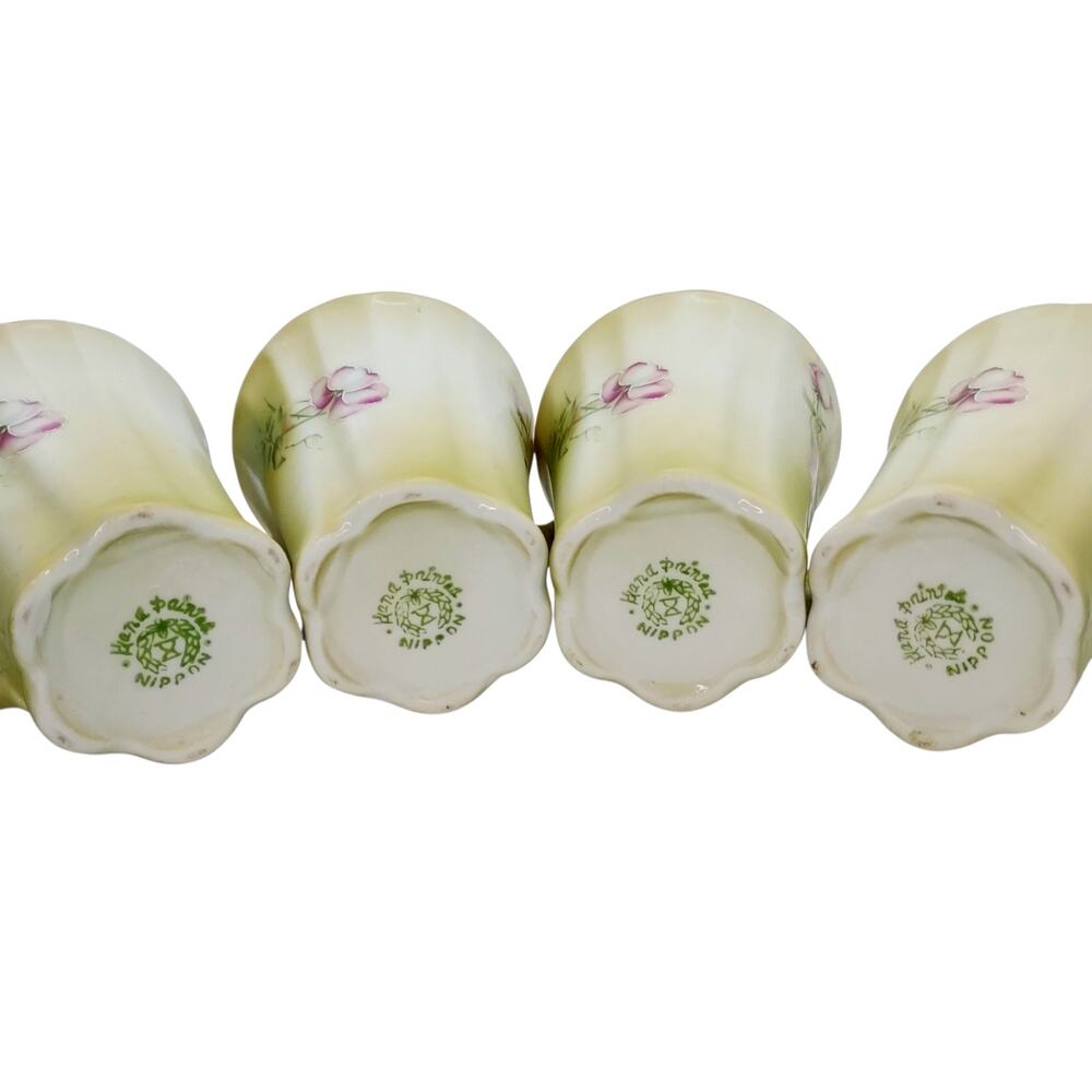 Vintage Nippon Japanese Hand Painted Dogwood 5 PC Chocolate Pot Tea Set Gold Glt - Picture 14 of 14